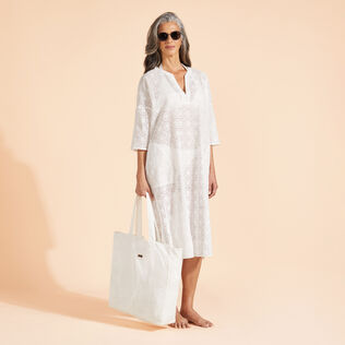 Tunique de plage en coton femme Broderies Anglaises Off-white vue de détail 1