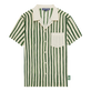 Men Linen Bowling Shirt HS Stripes - Vilebrequin x Highsnobiety Garden front view