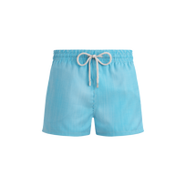 Men Wool Swim Shorts Micro Rayures Tailoring Blue topaz front view