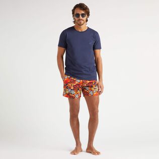 Men Stretch Short Swim Trunks Monoi Turtles Apricot details view 1