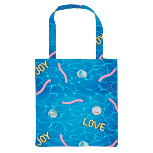 Tote Bag Side Ways - Vilebrequin x Joel Mesler Hawaii blue 后视图