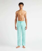 Pantalon en lin homme uni coupe droite Lagon vue portée de face
