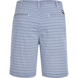 Men Cotton Bermuda Shorts Micro Starlettes White back view