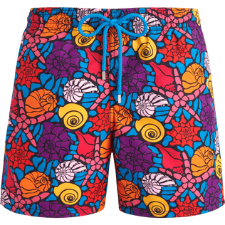 Men Swim Shorts Noumea Sea Shells Navy front view