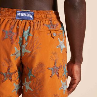Men Swim Shorts Embroidered Glowed Stars - Limited Edition Caramel details view 2