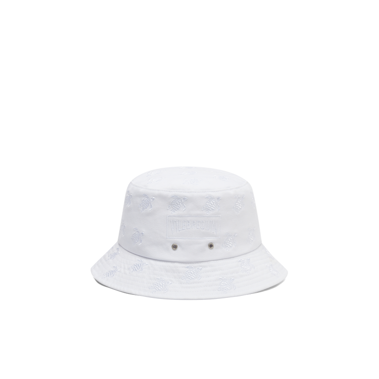Embroidered Bucket Hat Turtles All Over - Boom - Weiss
