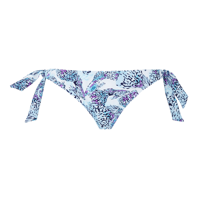 Slip Bikini Donna Con Laccetti Laterali Isadora Fish - Costume Da Bagno - Flamme - Bianco