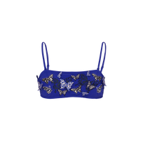 Women Bra- Style Bikini Top Embroidered Disco Butterflly Marrakech 正面图