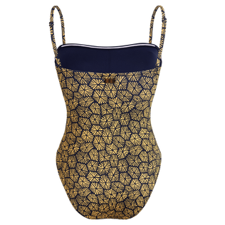 Carapaces Bustier-Badeanzug für Damen Marineblau Rückansicht