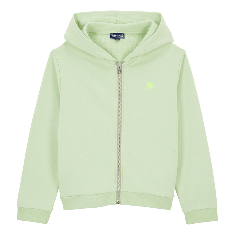 Sudadera Con Cremallera Delantera Y Bordado De La Tortuga En La Espalda Para Niña - Sweatshirt - Gibra - Verde