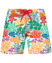 Pantaloncini mare bambino Fonds Marins Multicolores Bianco vista frontale