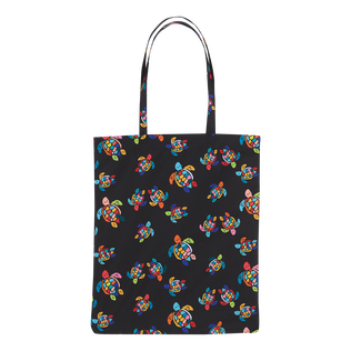 Tote bag Over the rainbow turtles Black back view