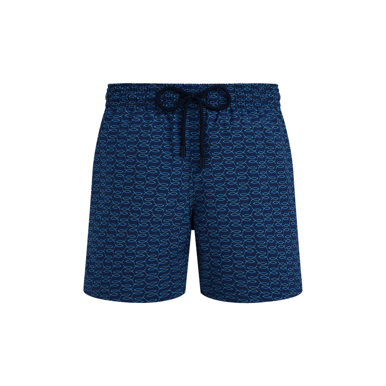 Vilebrequin Men Wool Swim Shorts Fish Net - Moopea - Blue - Size XXXL