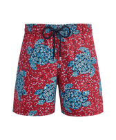 Men Swim Trunks Turtles Sequins Merlot front view