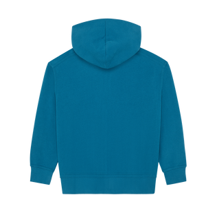 Sweat en coton organique à fermeture éclair garçon tortue brodée Paon vue de dos