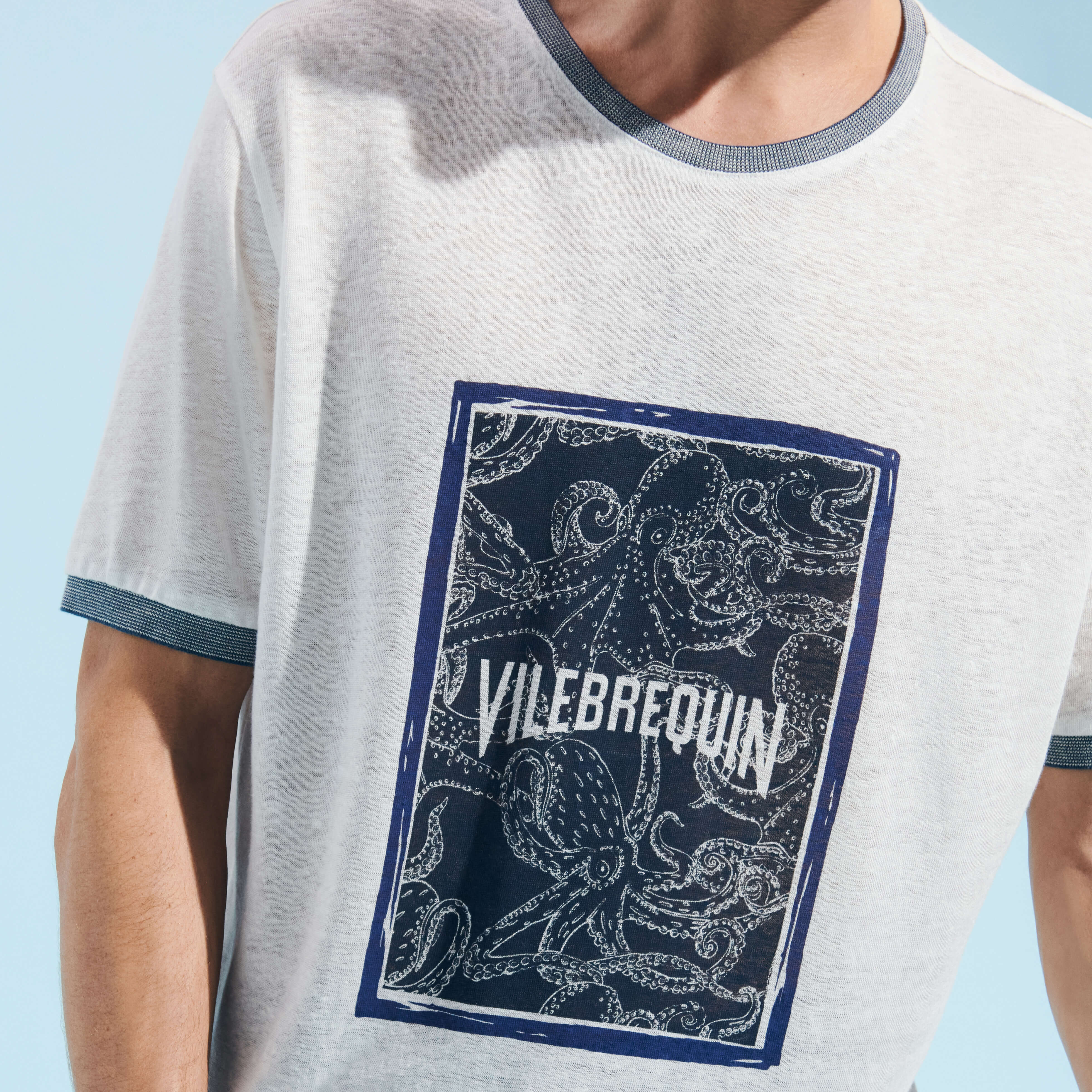 T shirt uomo in lino Poulpes Bicolores