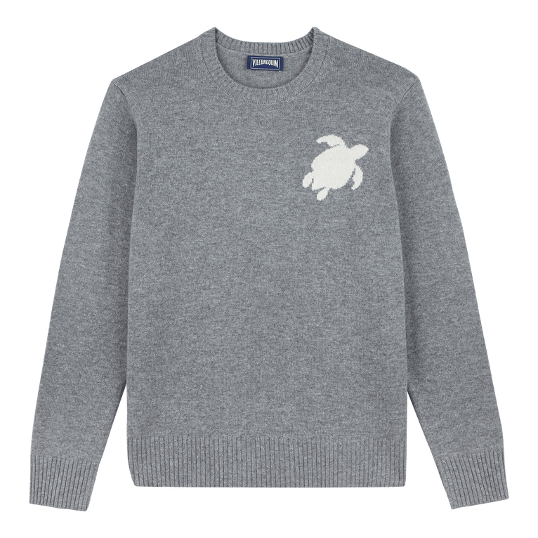 Men Wool And Cashmere Crewneck Sweater Turtle - Rayol - Grey - Size S - Vilebrequin