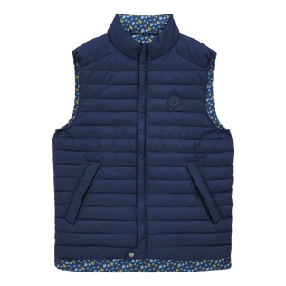 Chaleco reversible con estampado Micro Tortues Rainbow unisex Azul marino vista frontal
