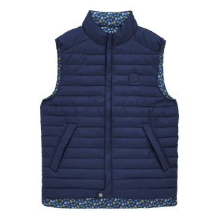 Others Printed - Unisex Reversible Jacket Micro Tortues Rainbow, Navy front view