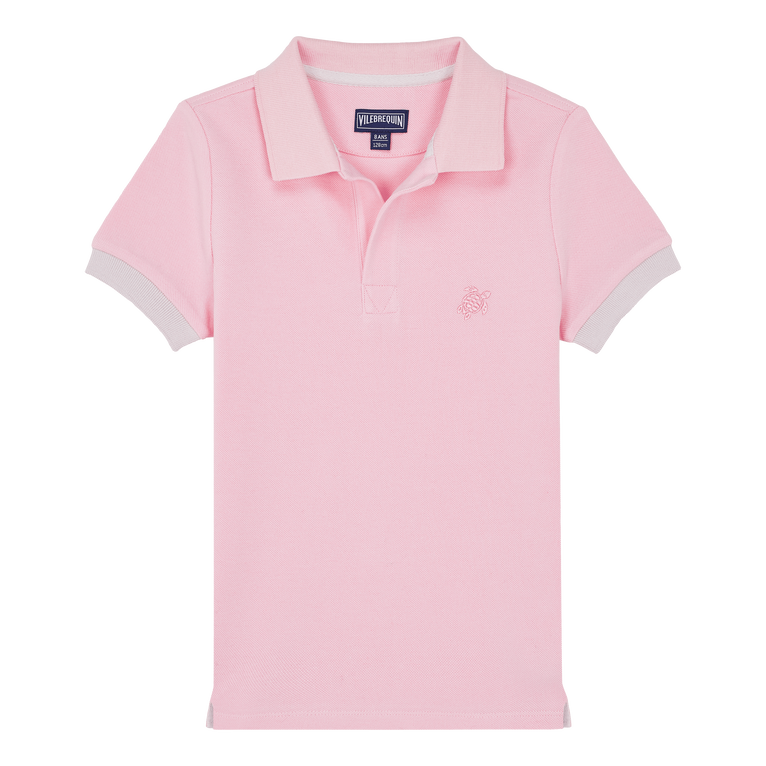 Boys Cotton Polo Solid - Polo - Pantin - Pink - Size 14 - Vilebrequin