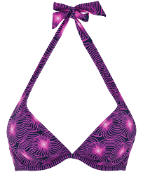 Women Underwire Bikini Top Hypno Shell Navy front view