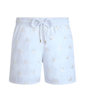 Pantaloncini mare uomo ricamati Micro Ronde des Tortues Diagonale - Edizione limitata Bianco vista frontale