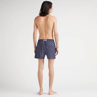 Men Stretch Swim Shorts Turtle Monogram Navy back worn view