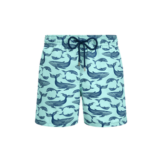 Pantaloncini mare uomo Whales Celadon vista frontale