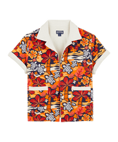 Camicia bambino in cotone Monoi Turtles Albicocca vista frontale