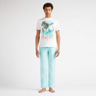 男士 Tahiti 棉质 T 恤 Off white 正面穿戴视图