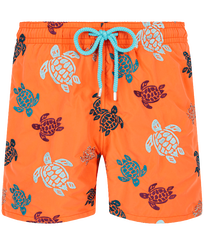 Men Swimwear Embroidered Ronde Des Tortues - Limited Edition Guava front view