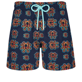 Men Swim Trunks Embroidered Poulpes Neon - Limited Edition Navy front view