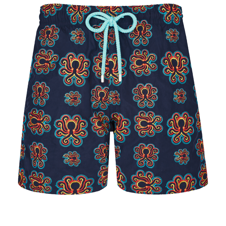Men Swim Shorts Embroidered Poulpes Neon - Swimming Trunk - Mistral - Blue - Size L - Vilebrequin