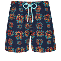 Men Swim Trunks Embroidered Poulpes Neon - Limited Edition Navy front view