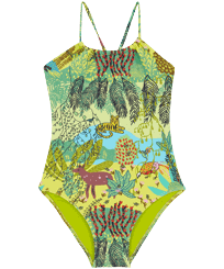 Jungle Rousseau Badeanzug für Mädchen Ginger Vorderansicht