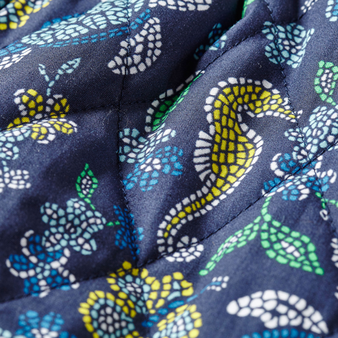 Camiseta de algodón con estampado Mosaïque para niña Azul marino estampado