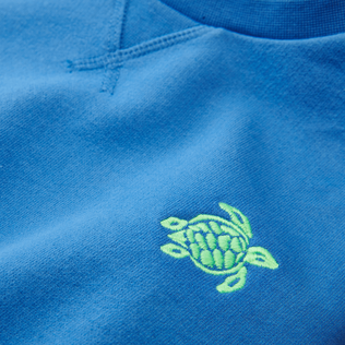 Baumwoll-Sweatshirt mit Rundhalsausschnitt und aufgestickter Schildkröte für Jungen Ozean Details Ansicht 1