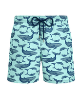 Pantaloncini mare uomo Whales Celadon vista frontale