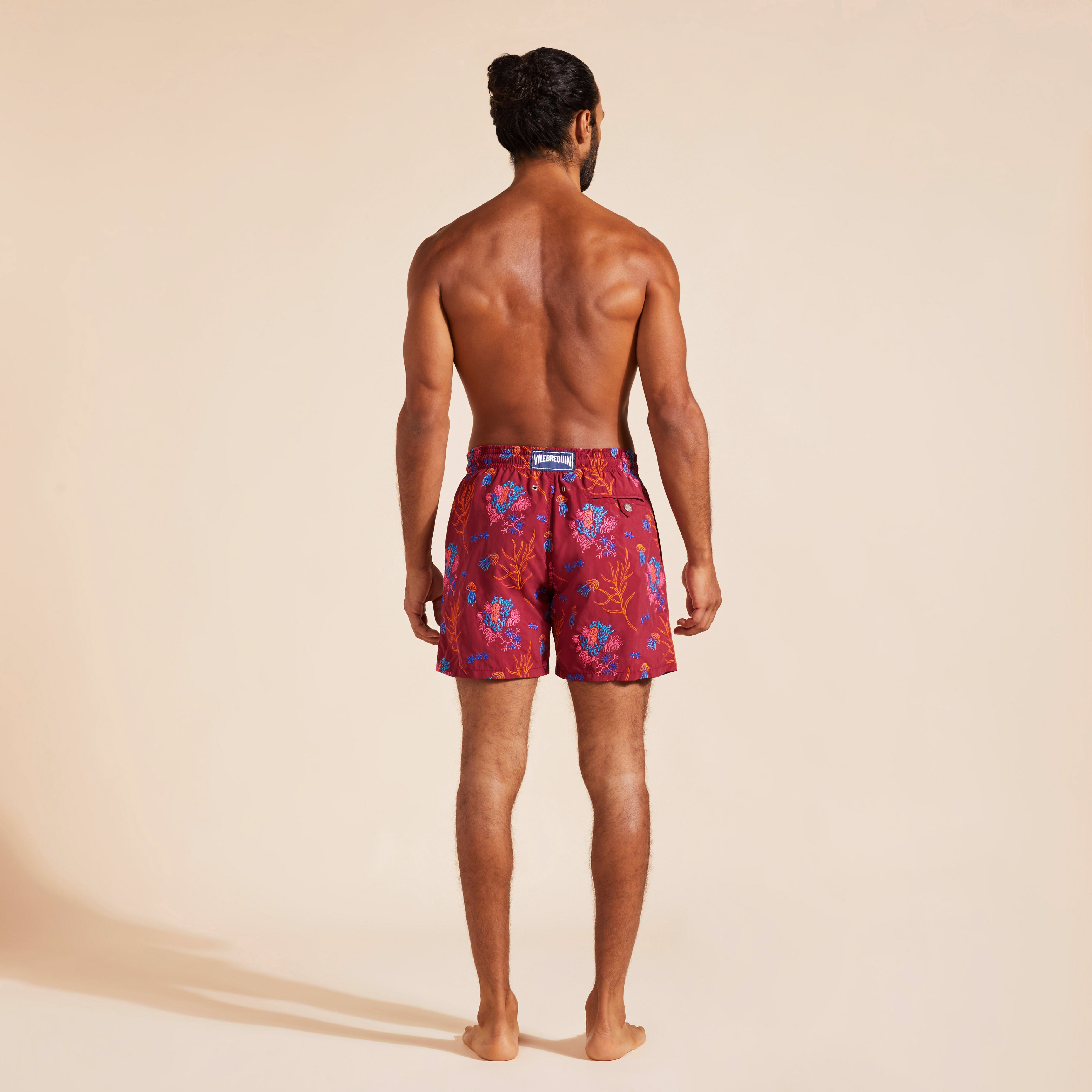 Men Swim Shorts Embroidered Medusa Flowers Limited Edition