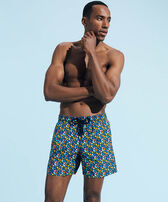 Men Swim Trunks Mini Focus Multicolor Navy front worn view