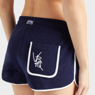 女士 VBQ 花纹毛圈布短裤 Navy 细节视图2