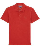 Men Terry Polo Solid Brick front view