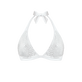 Neckholder-Bikinioberteil mit Strass für Damen Weiss Vorderansicht