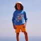 Boys Blue & Orange Turtle Look  front view