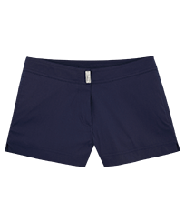 Shorty de bain femme Stretch Uni Bleu marine vue de face