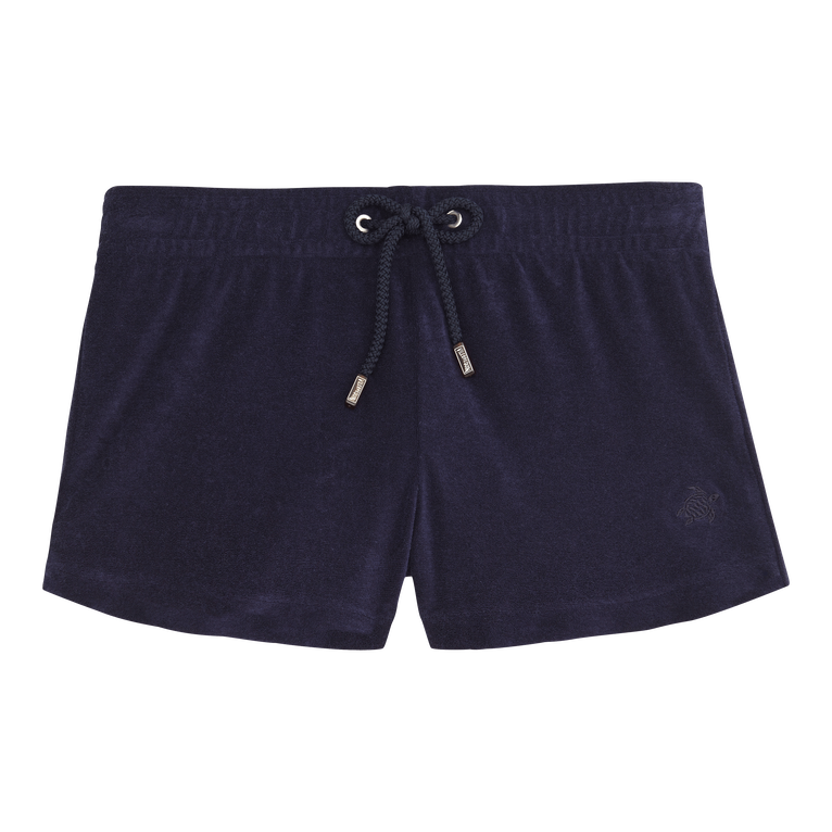 Short De Bain En Éponge Femme Uni - Fiora - Bleu