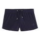 Women Terry Shorts Solid Navy front view