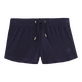 Shorts donna in spugna tinta unita Blu marine vista frontale