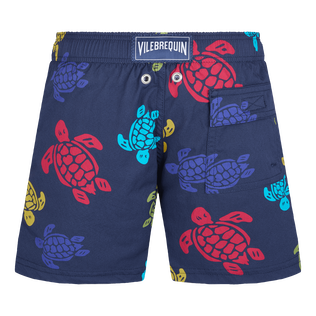 Bañador elástico con estampado Ronde des Tortues para niño Azul marino vista trasera