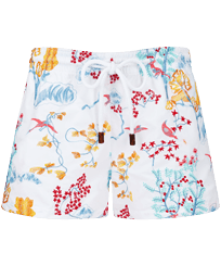 Peaceful Trees Badeshorts mit Stickerei für Damen Weiss Vorderansicht